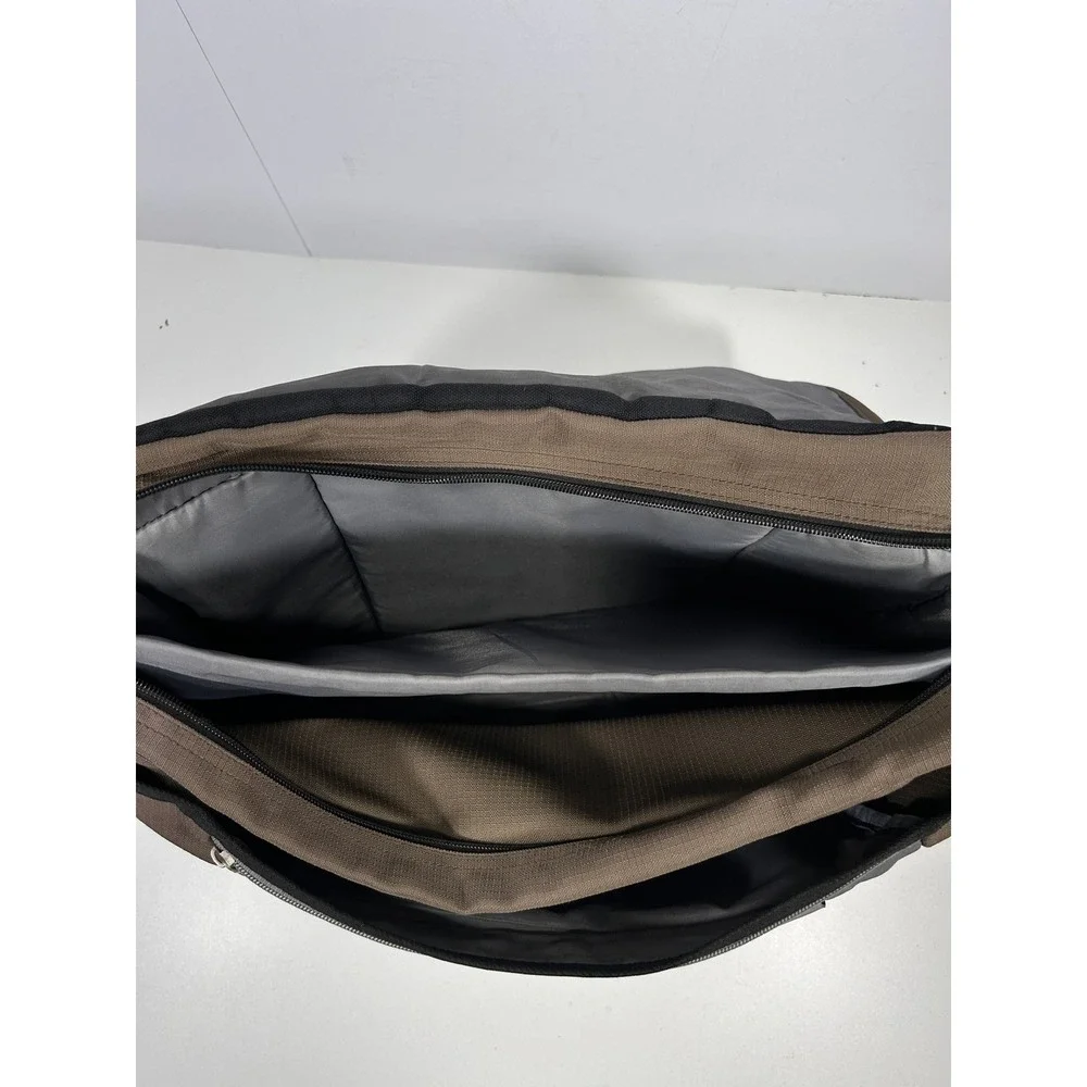 Samsonite Messenger Bag Brown Black Canvas Laptop Shoulder Travel Work Bag